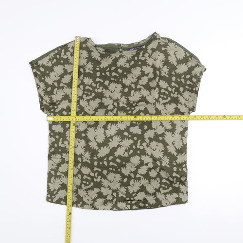 Marks and Spencer Women’s Green Floral Print Short Sleeve T-Shirt Size 8