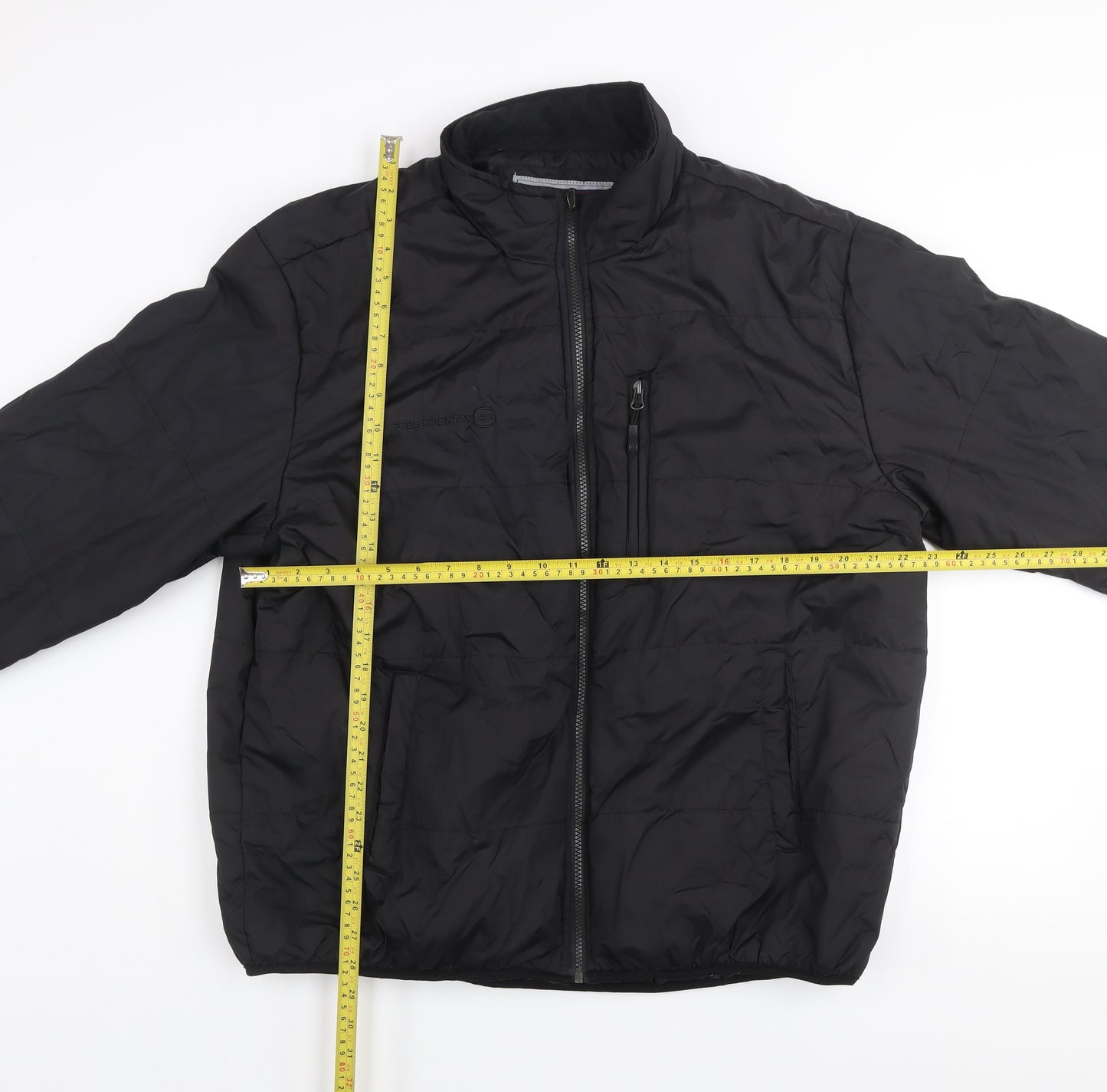 Free Country Men's Black XL Puffer Jacket Full Zip Polyester Winter Coat