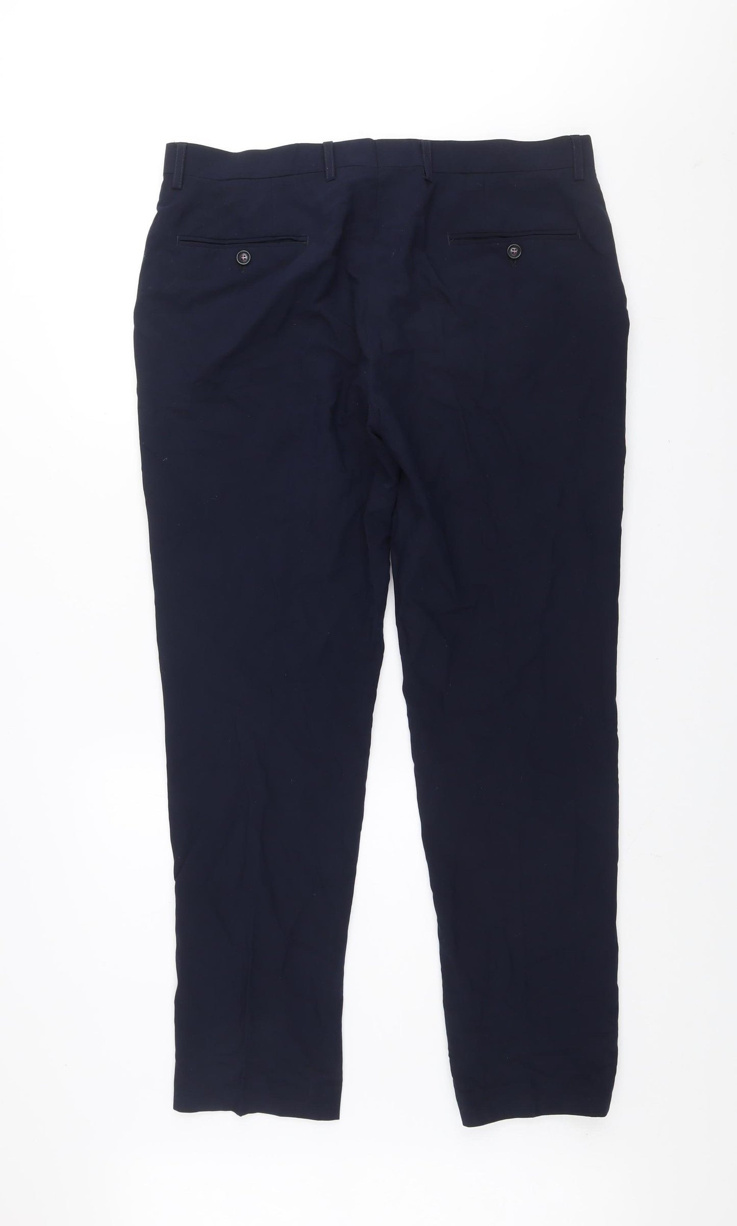 6th Sense Men’s Blue Chino Trousers 36R Regular Fit Cotton Blend
