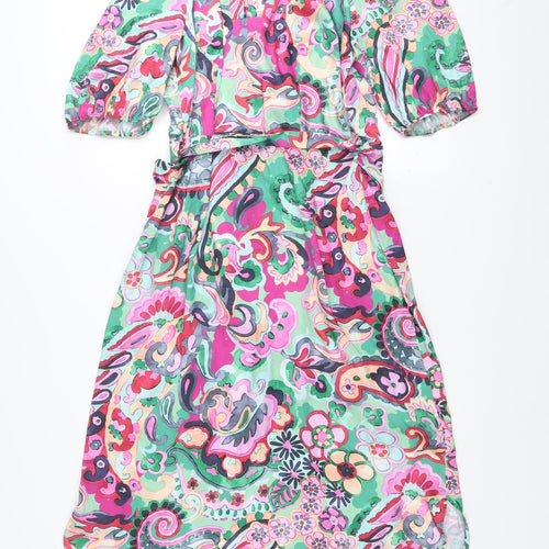 Gallery Women’s Multicoloured Paisley Midi A-Line Dress Size 14