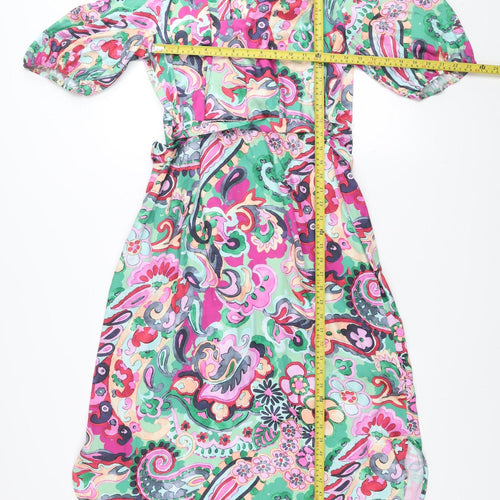 Gallery Women’s Multicoloured Paisley Midi A-Line Dress Size 14