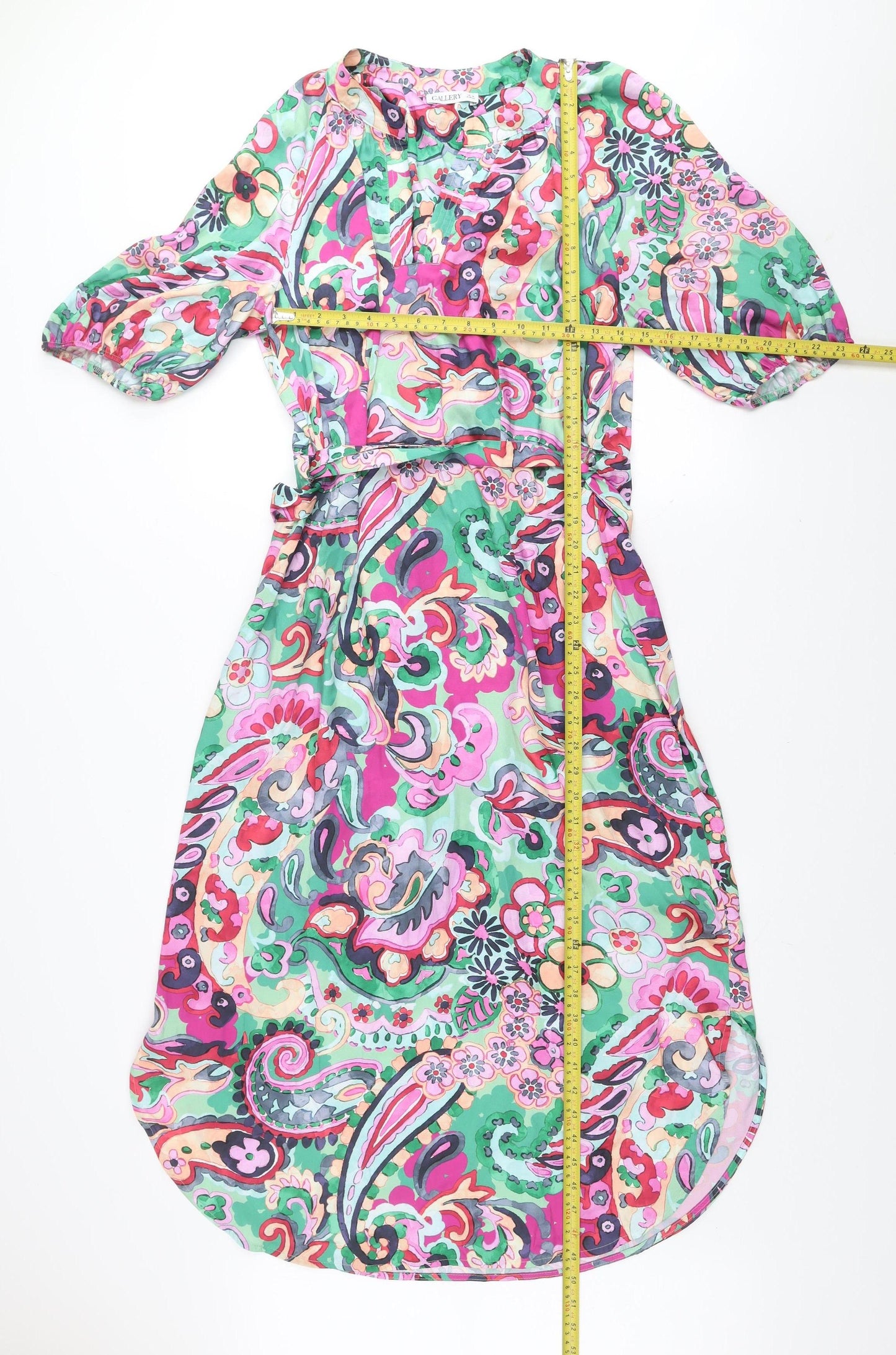 Gallery Women’s Multicoloured Paisley Midi A-Line Dress Size 14