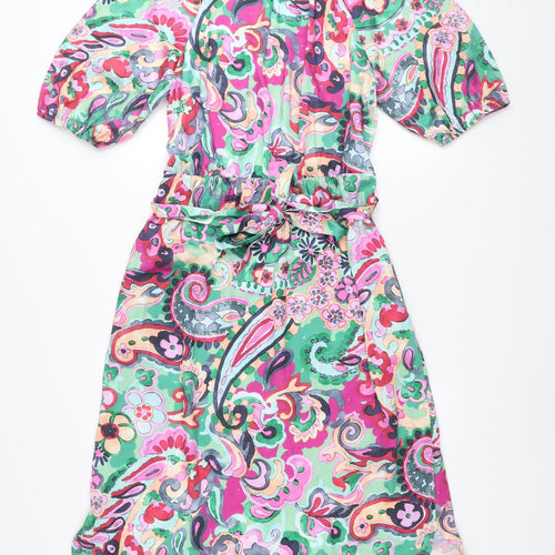 Gallery Women’s Multicoloured Paisley Midi A-Line Dress Size 14