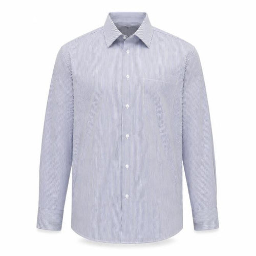 Dunnes Men's Blue Striped Regular Fit Long Sleeve Button-Up Shirt Size 15