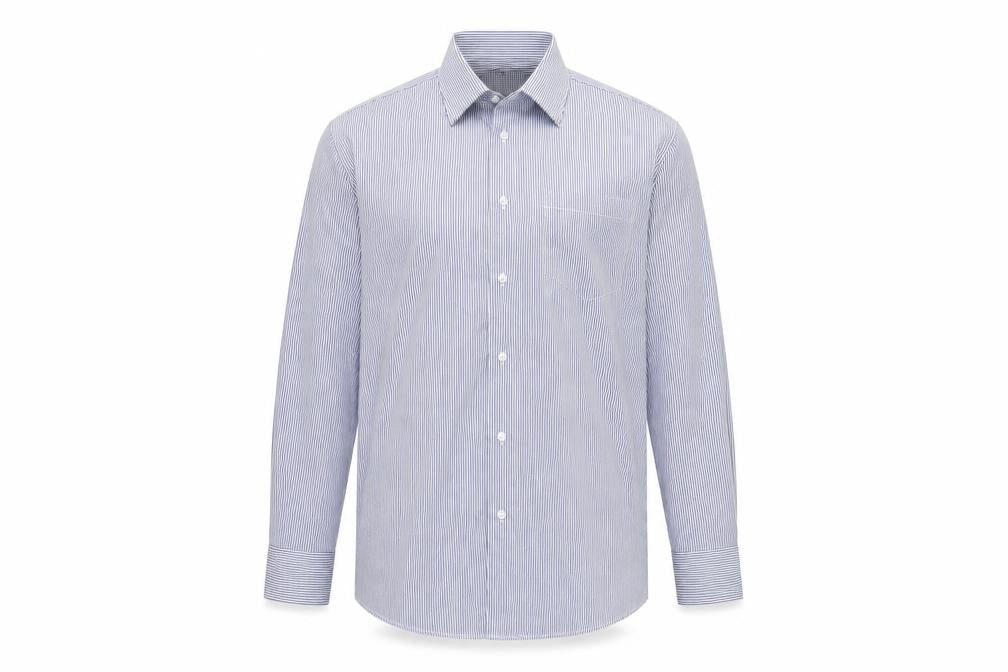 Dunnes Men's Blue Striped Regular Fit Long Sleeve Button-Up Shirt Size 15