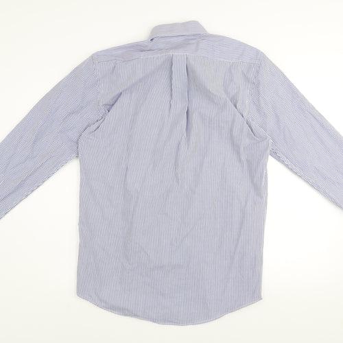 Dunnes Men's Blue Striped Regular Fit Long Sleeve Button-Up Shirt Size 15