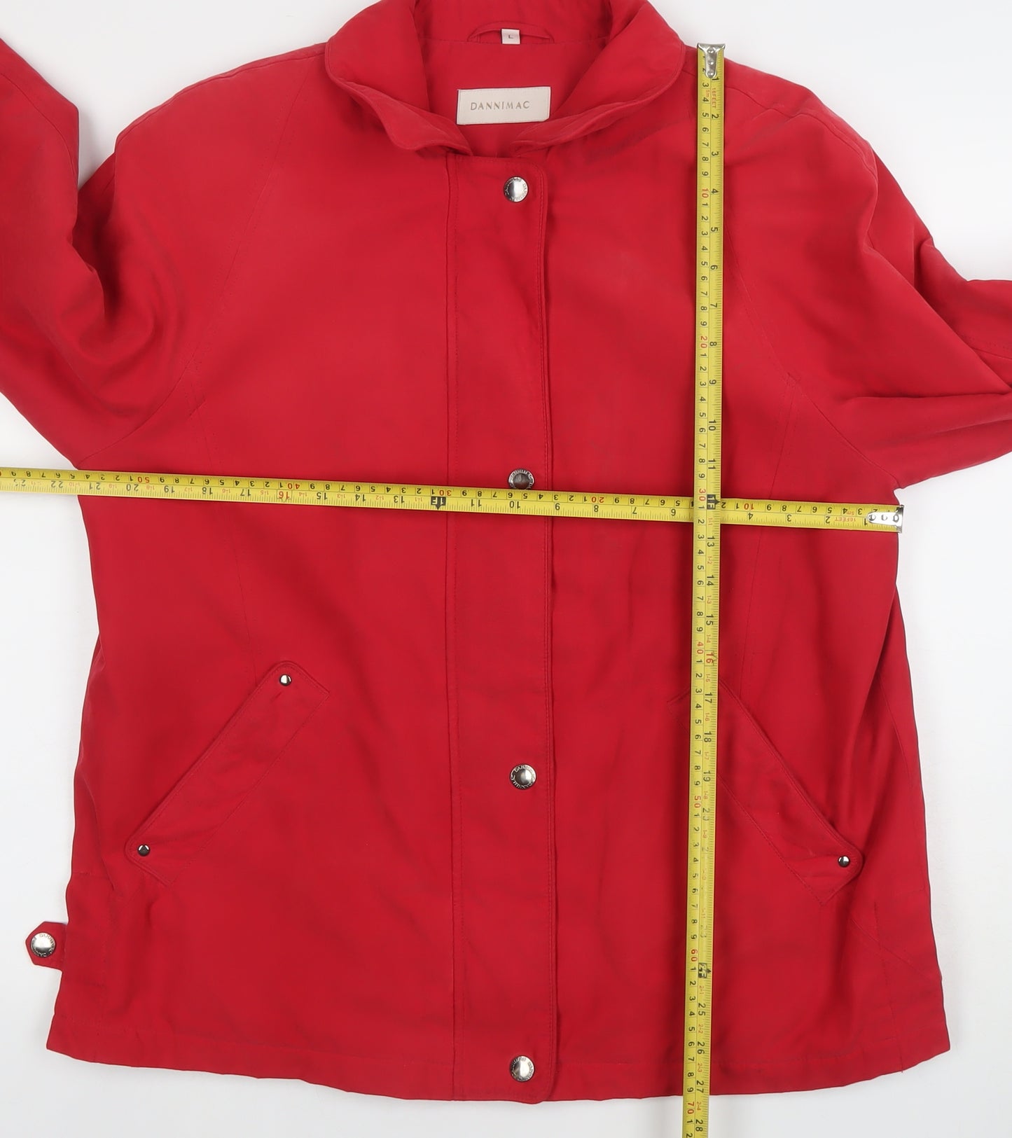 Dannimac Women Red L Mid-Length Rain Coat Jacket