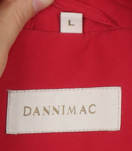 Dannimac Women Red L Mid-Length Rain Coat Jacket