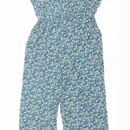 MODA CINDY Women’s Blue Floral Viscose Sleeveless Jumpsuit L