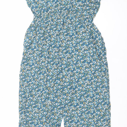MODA CINDY Women’s Blue Floral Viscose Sleeveless Jumpsuit L