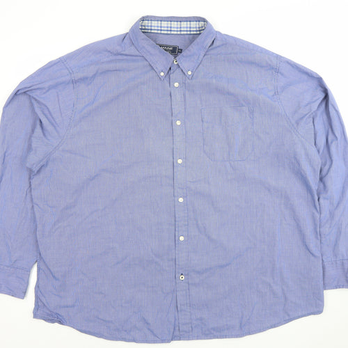 Maine New England Men's Blue 2XL Button Down Long Sleeve Cotton Blend Dress Shirt