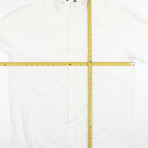 Donitz Men's White 16 Regular Fit Cotton Rich Long Sleeve Dress Shirt