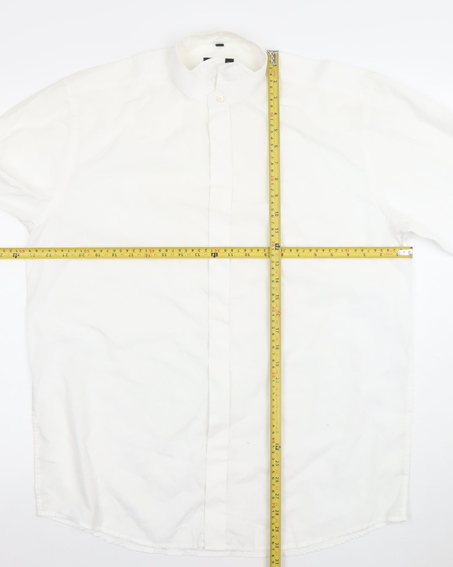 Donitz Men's White 16 Regular Fit Cotton Rich Long Sleeve Dress Shirt