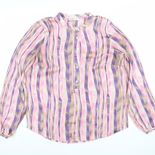 Gallery Womens Multicoloured Geometric Long Sleeve Tunic Blouse Size 10