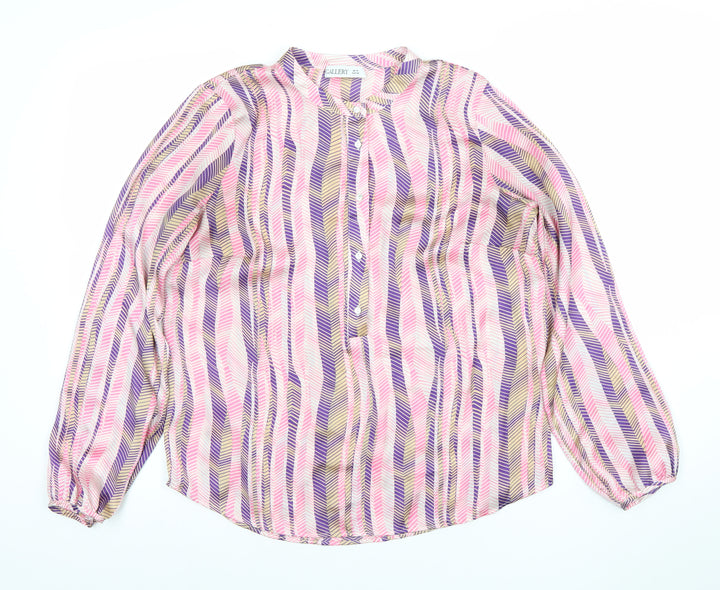 Gallery Womens Multicoloured Geometric Long Sleeve Tunic Blouse Size 10