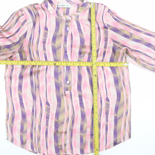 Gallery Womens Multicoloured Geometric Long Sleeve Tunic Blouse Size 10