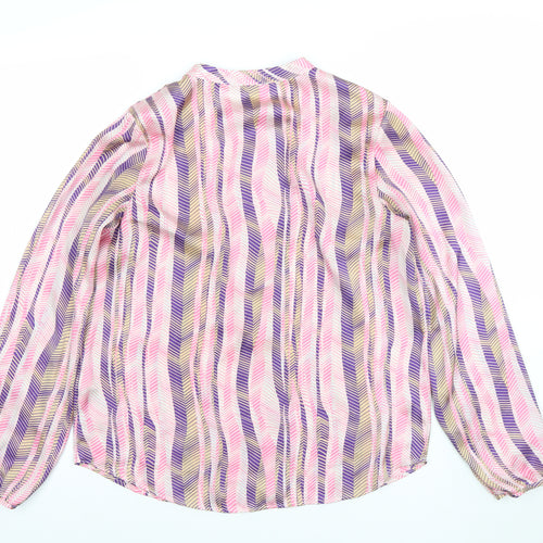 Gallery Womens Multicoloured Geometric Long Sleeve Tunic Blouse Size 10