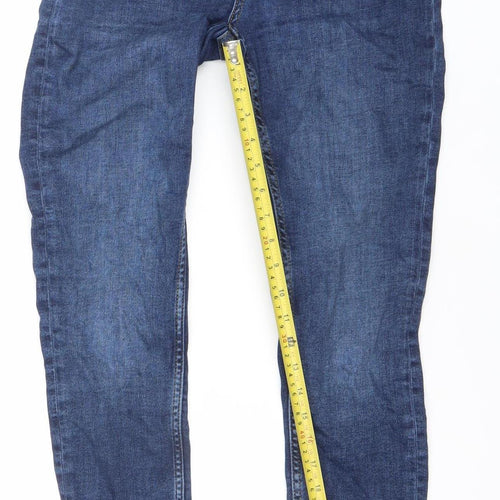ZARA Women's Blue Skinny Mid-Rise Slim Fit Denim Jeans Size 10