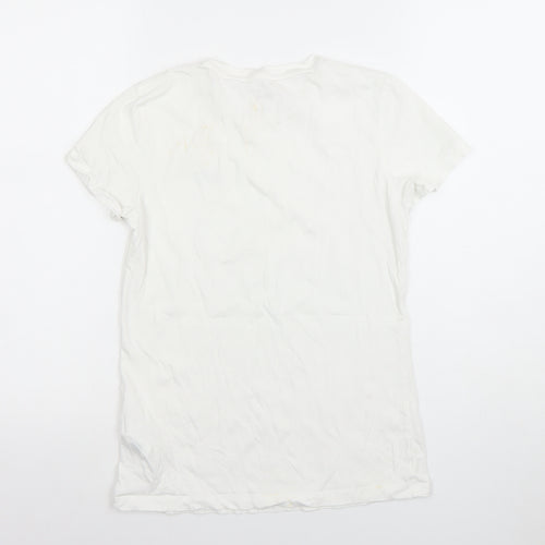 Puma Womens White XS Basic Crew Neck Short Sleeve T-Shirt