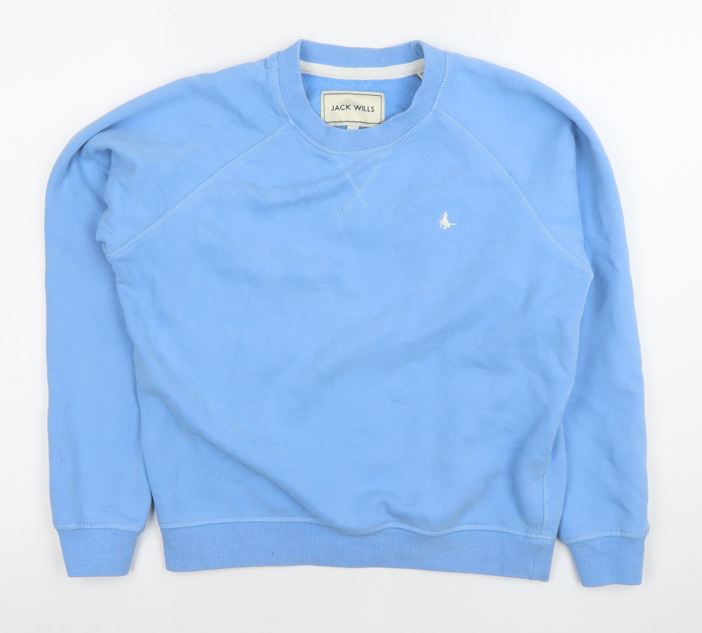 Jack Wills Women's Blue Cotton Crew Neck Pullover Sweatshirt UK 6