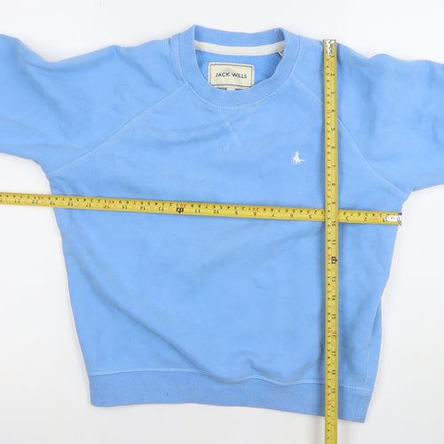 Jack Wills Women's Blue Cotton Crew Neck Pullover Sweatshirt UK 6