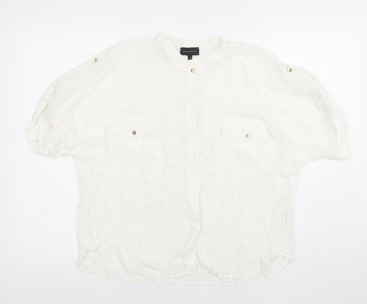 EVA KAYAN Women's White Relaxed Viscose Blouse Size 14