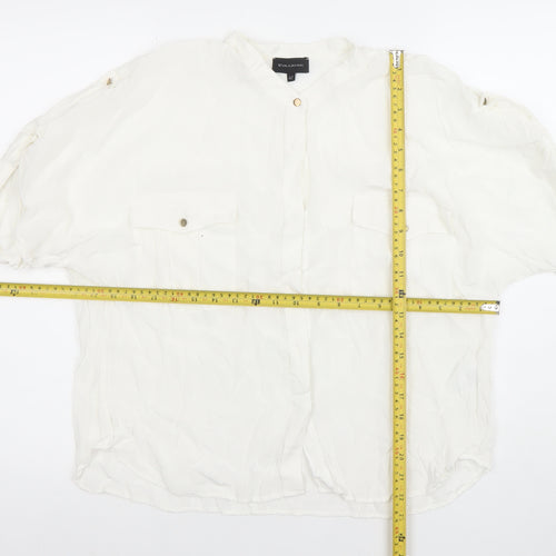 EVA KAYAN Women's White Relaxed Viscose Blouse Size 14
