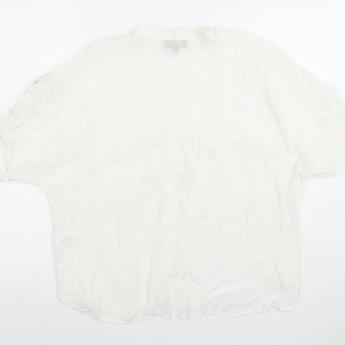EVA KAYAN Women's White Relaxed Viscose Blouse Size 14