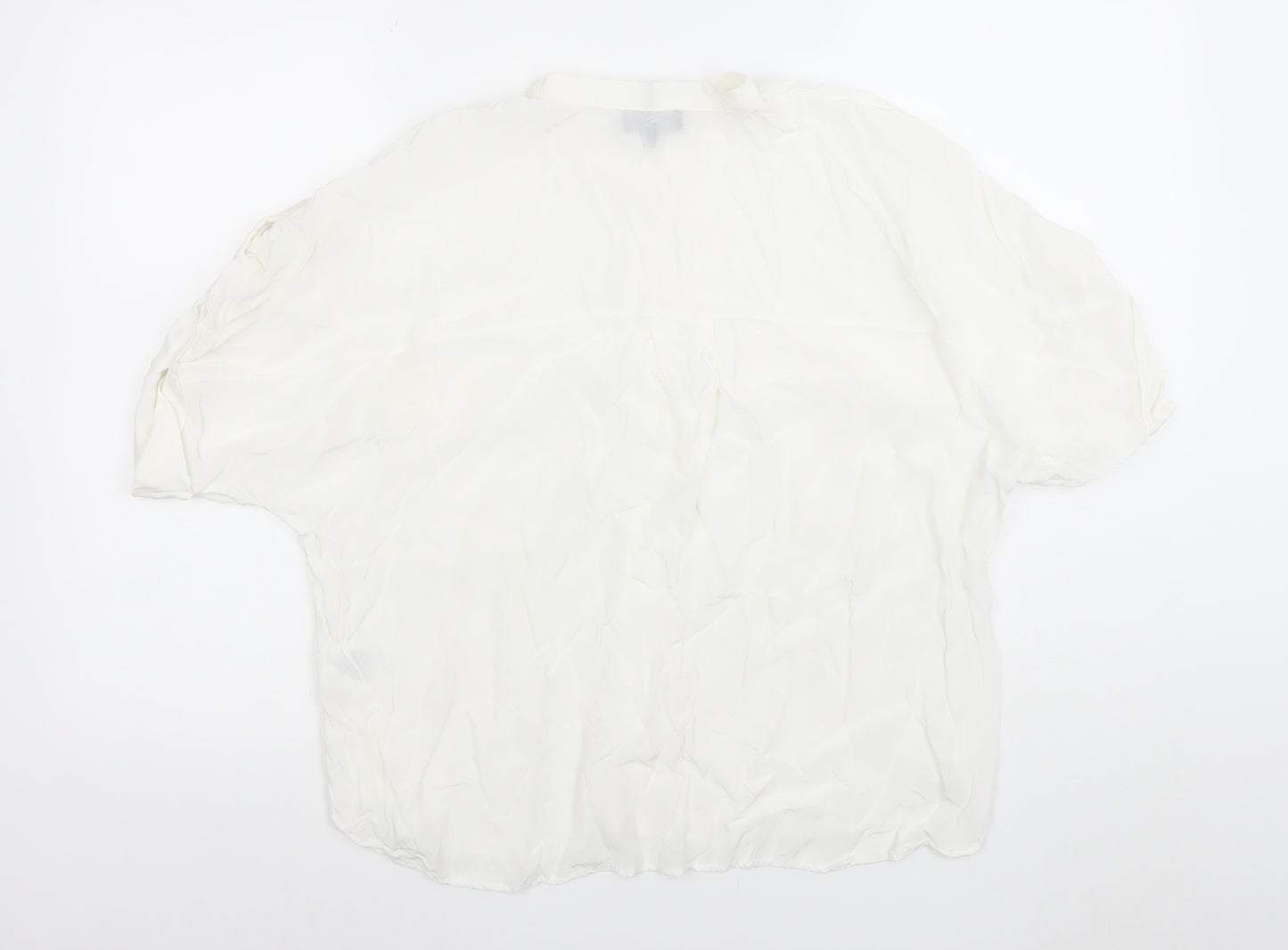 EVA KAYAN Women's White Relaxed Viscose Blouse Size 14