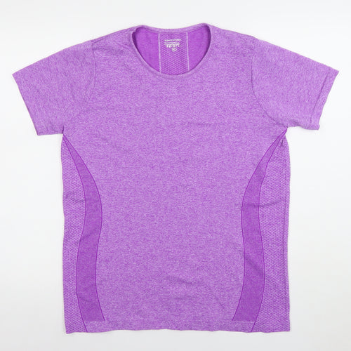 Dunnes Stores Sport Women Purple XL T-Shirt Short Sleeve Performance Top