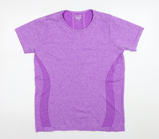 Dunnes Stores Sport Women Purple XL T-Shirt Short Sleeve Performance Top