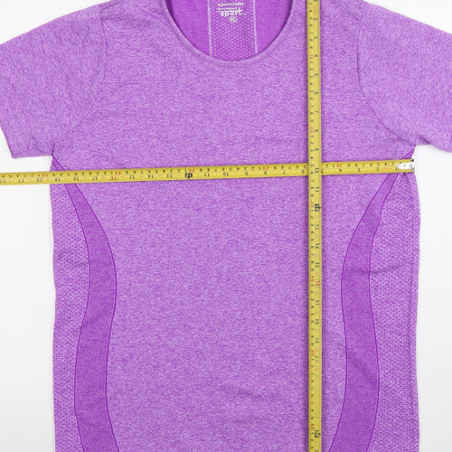 Dunnes Stores Sport Women Purple XL T-Shirt Short Sleeve Performance Top