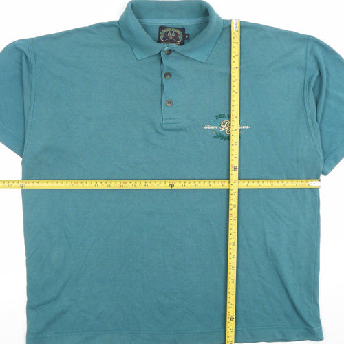 Back Swing Men’s Blue Cotton Short Sleeve Polo Shirt Size M