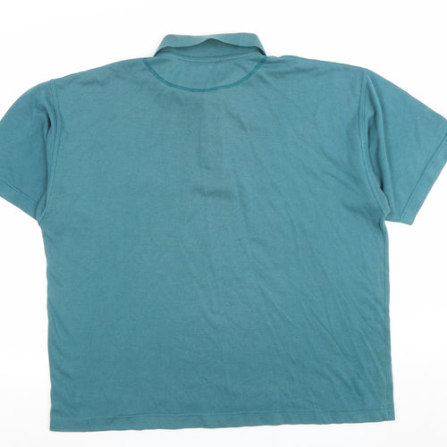 Back Swing Men’s Blue Cotton Short Sleeve Polo Shirt Size M