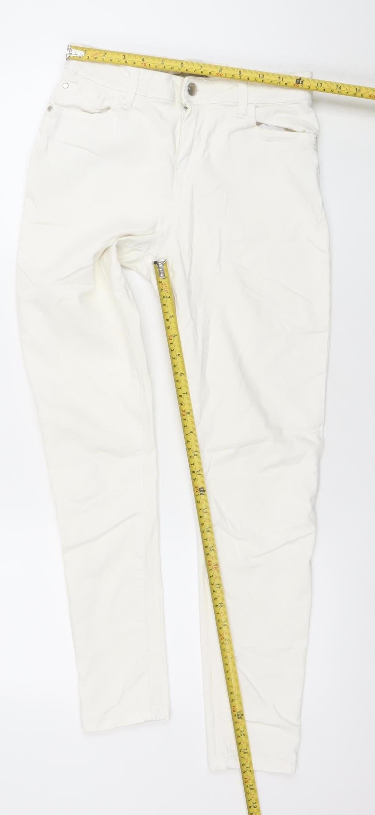 Denim Co. Women's White Skinny Jeans Size 10 Stretch Cotton