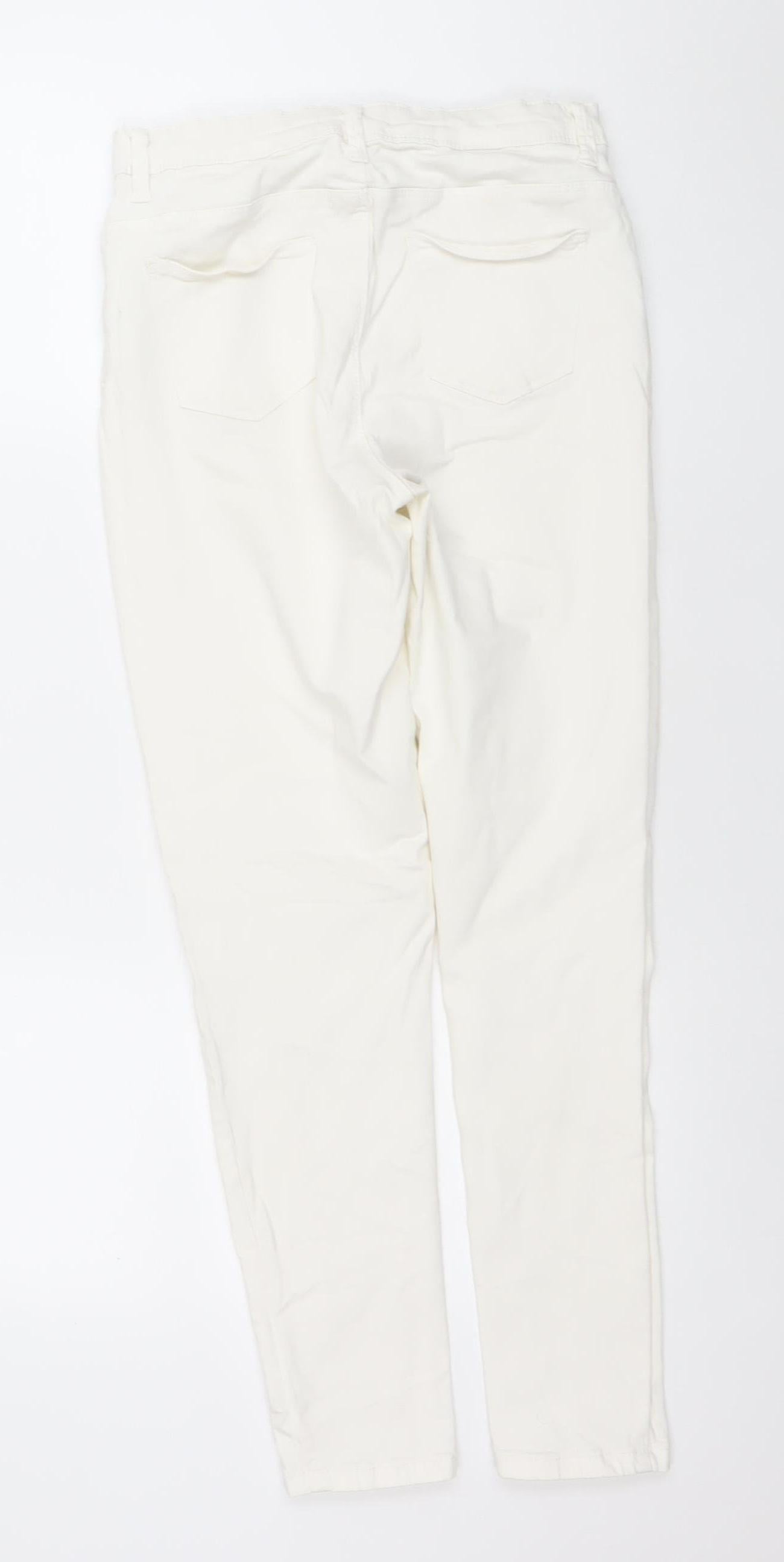 Denim Co. Women's White Skinny Jeans Size 10 Stretch Cotton