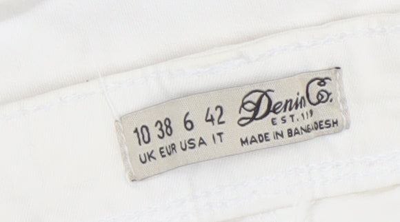 Denim Co. Women's White Skinny Jeans Size 10 Stretch Cotton