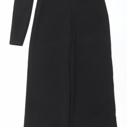 I Saw It First Women's Black One-Shoulder Long Sleeve Jumpsuit Size 8
