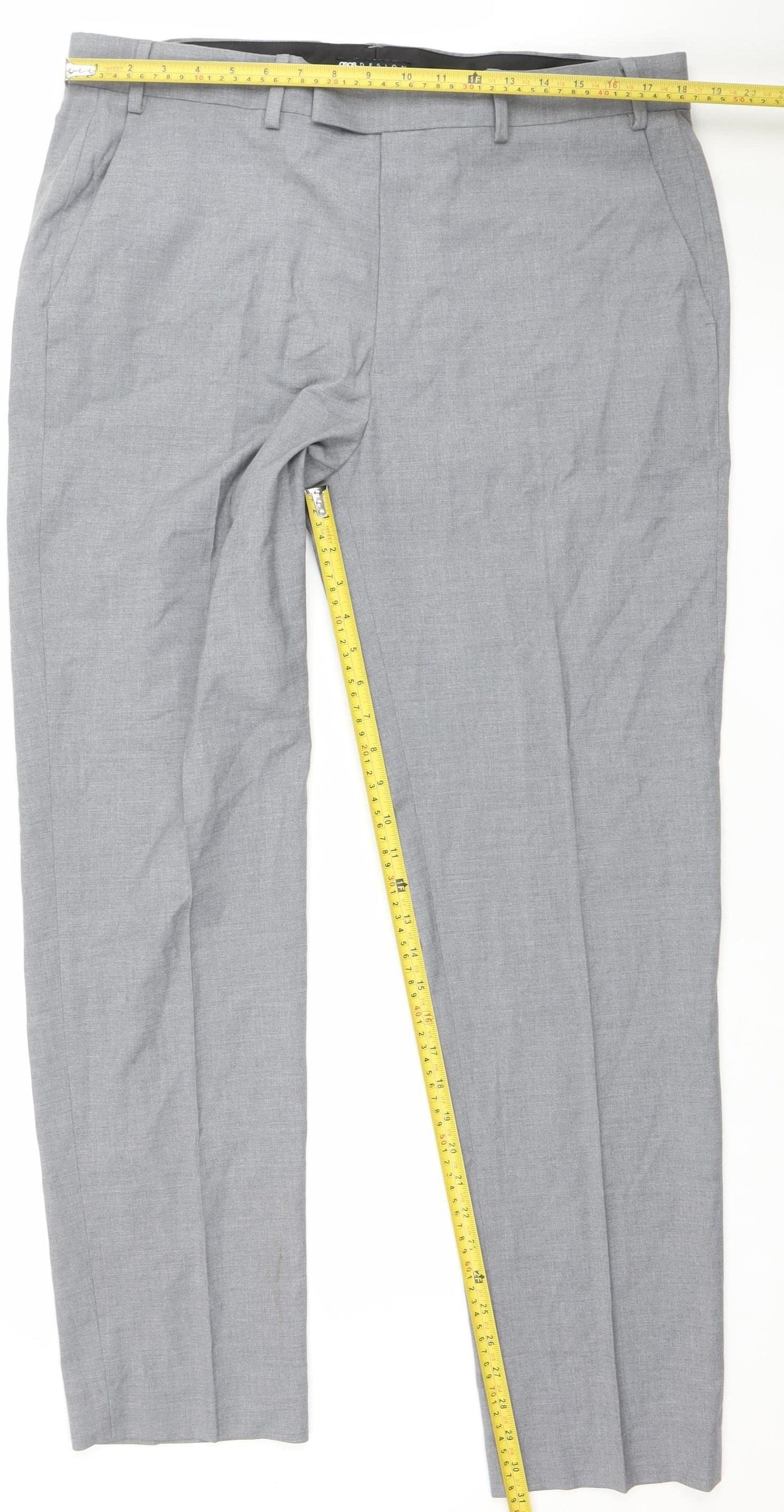 ASOS Design Men's Grey Slim Fit Smart Trousers W38 L32