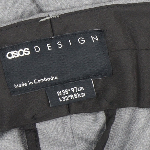 ASOS Design Men's Grey Slim Fit Smart Trousers W38 L32