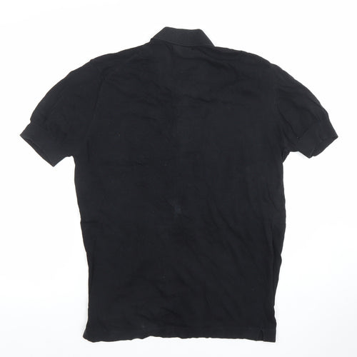 Zara Man Black Short Sleeve Polo Shirt Size L Cotton Blend