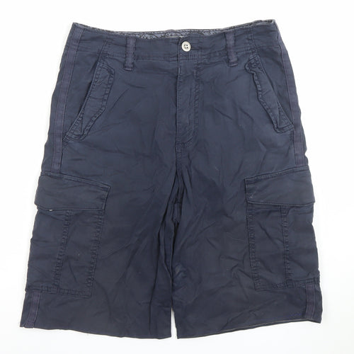 Marks and Spencer Men's Dark Navy Regular Cargo Shorts Size L