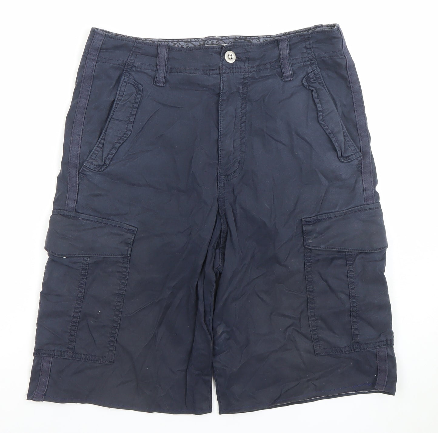Marks and Spencer Men's Dark Navy Regular Cargo Shorts Size L