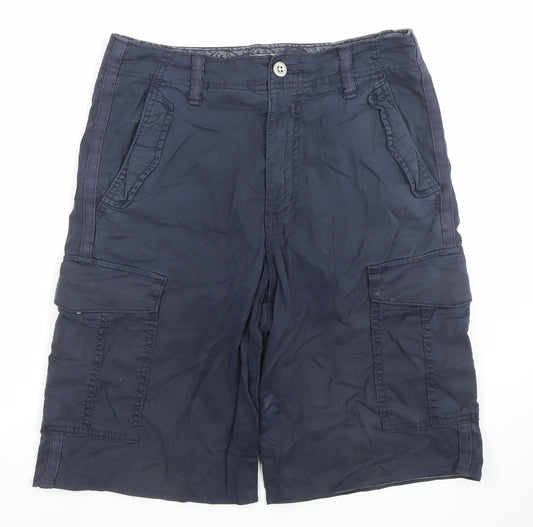 Marks and Spencer Men's Dark Navy Regular Cargo Shorts Size L