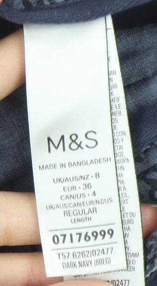 Marks and Spencer Men's Dark Navy Regular Cargo Shorts Size L