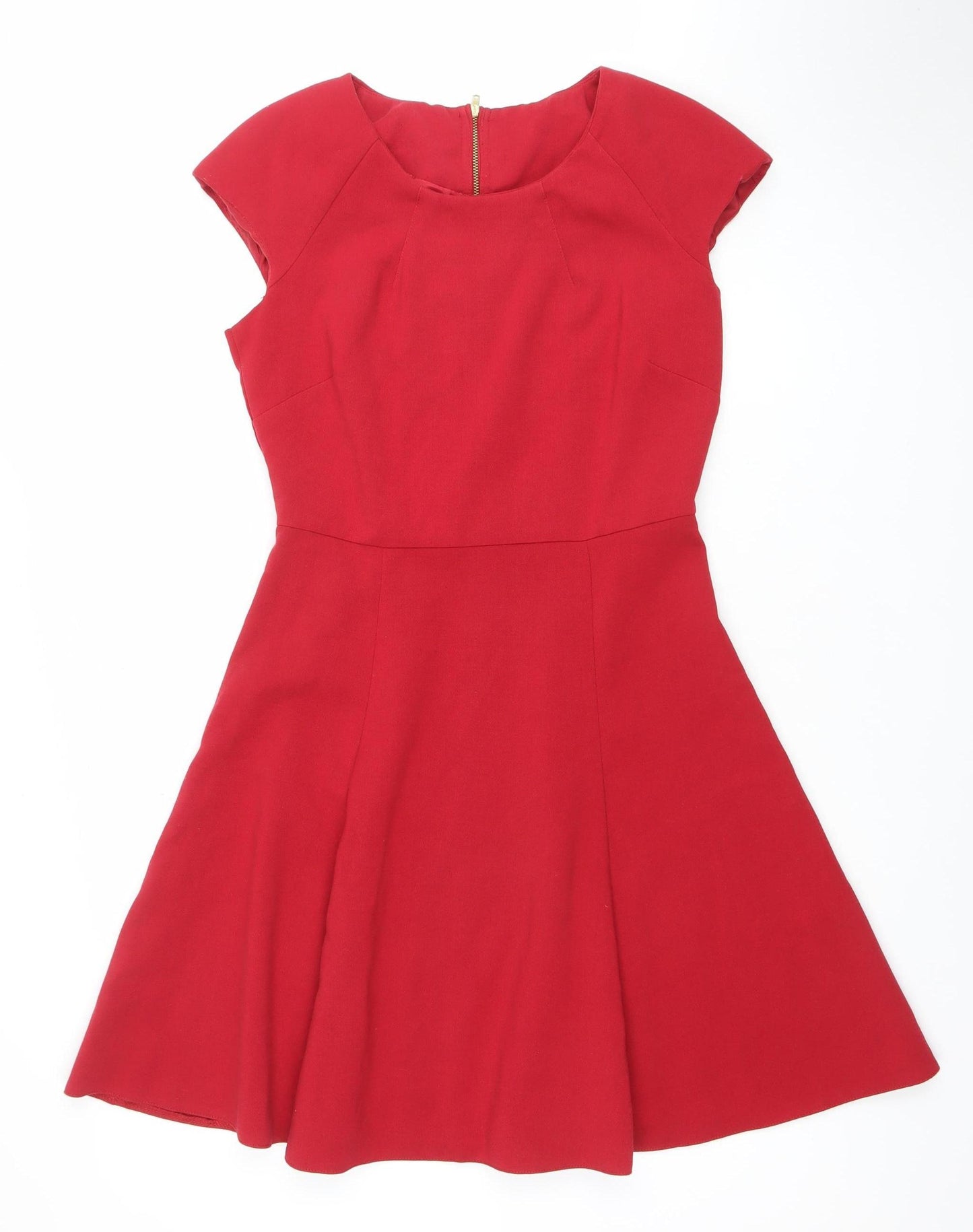 Savida Women's Red Fit & Flare Knee Length Dress Size 12