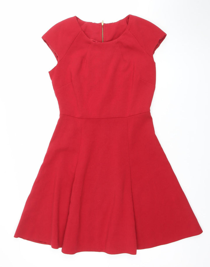Savida Women's Red Fit & Flare Knee Length Dress Size 12