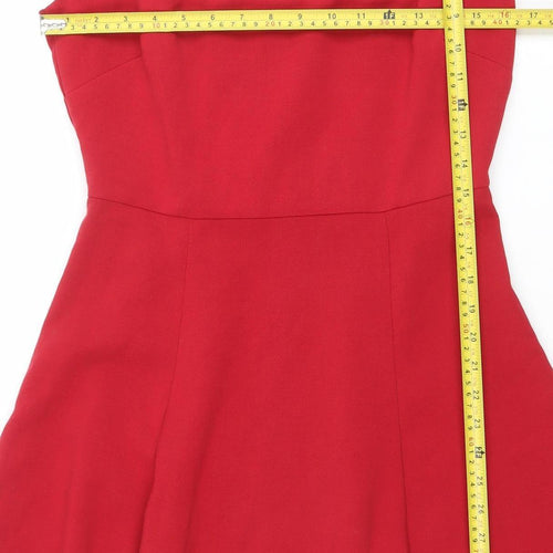 Savida Women's Red Fit & Flare Knee Length Dress Size 12