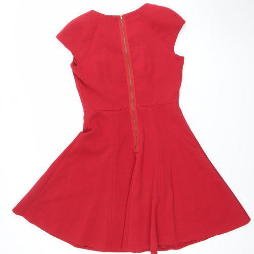 Savida Women's Red Fit & Flare Knee Length Dress Size 12