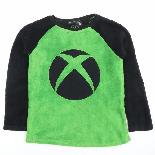 Xbox Boys Green Black Fleece Long Sleeve Pyjama Top 8-9 Years
